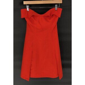 Cinq À Sept Strapless Mini Dress Womens 4 Orange Red Date Night Party Cocktail